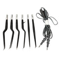 Set de Pinzas Bipolares 6 pzas + cable Non Stick tipo Europea (Black)