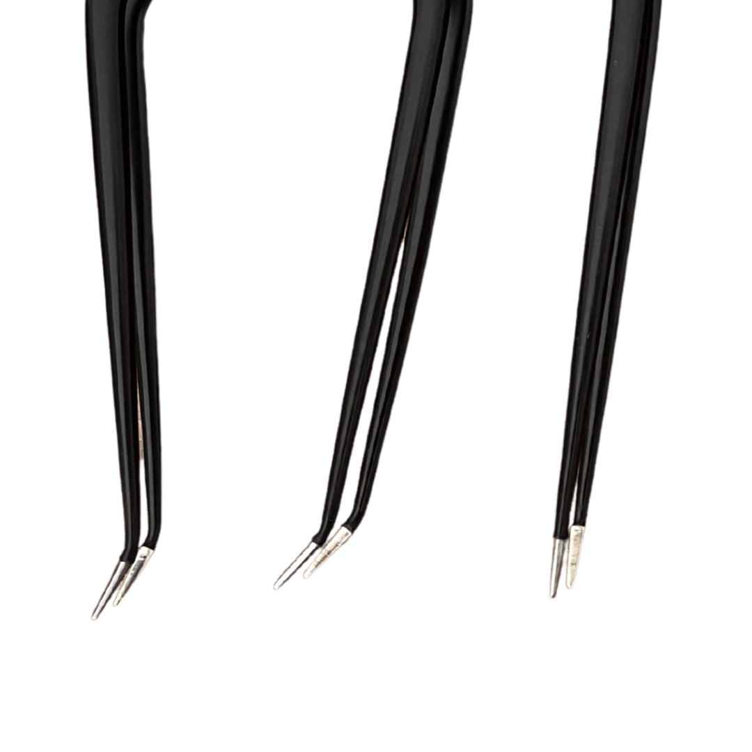 Set de Pinzas Bipolares 6 pzas + cable Non Stick tipo Europea (Black)