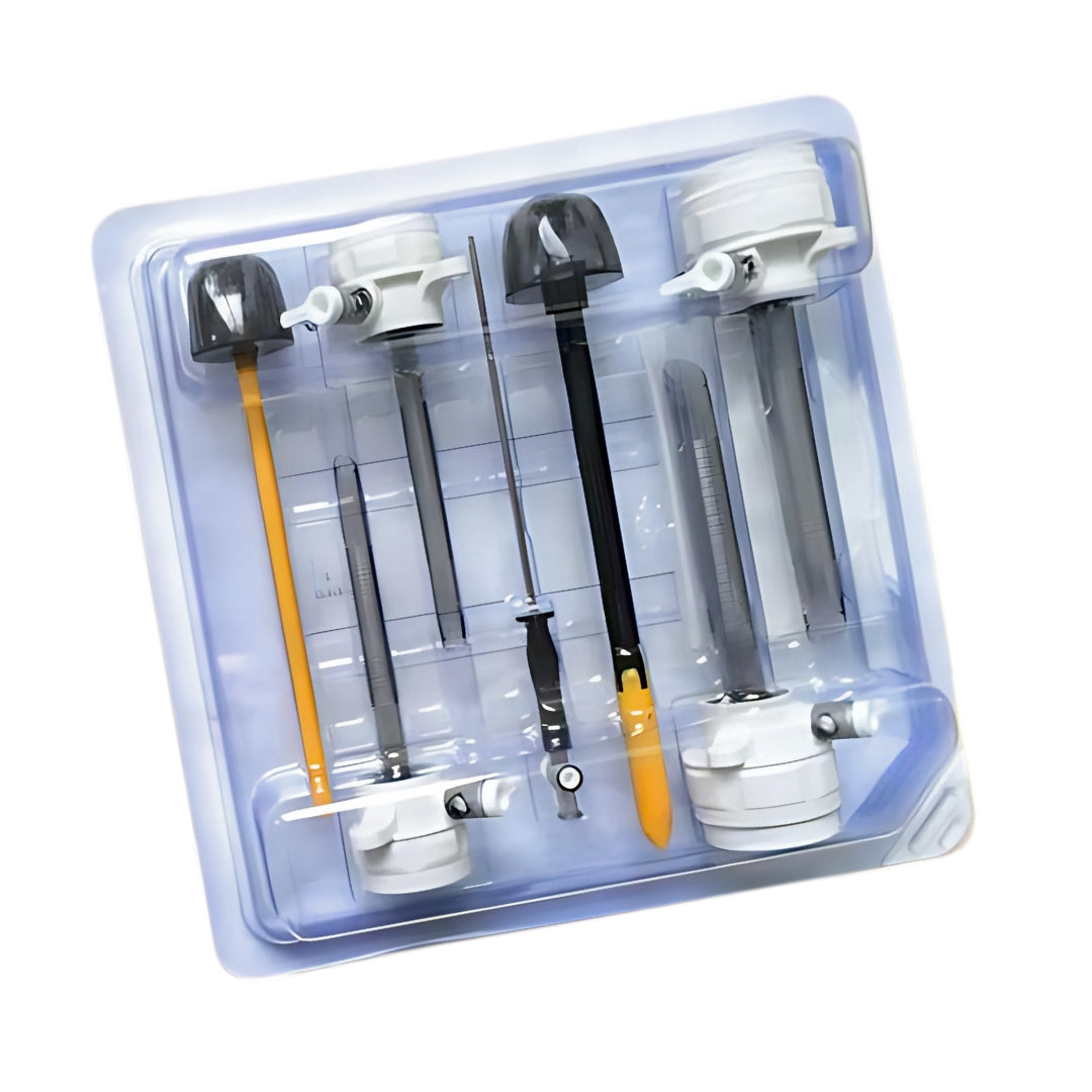 Trocar Kit Geyi, con cuchilla,6 pz  (2x10mm, 2x5mm, 1E, 1A) GYTR-III Kit A