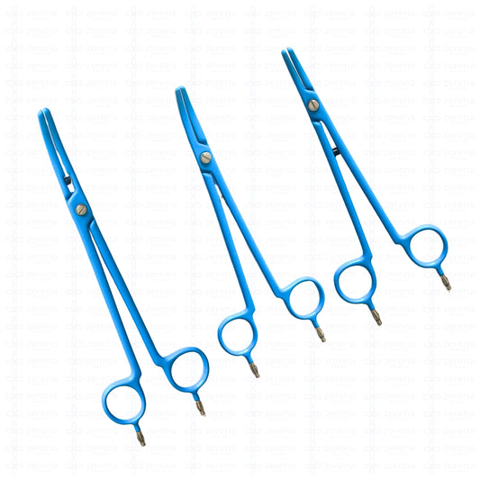 Set de Pinzas Selladoras de Arterias 3 piezas (6.5"+7.5"+8.5"+ cable)